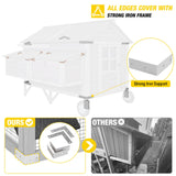Chicken Coop Super Large Mobile Hen House with Wheels,Strong Iron Frame Outdoor Poultry Cage with Nesting Box,Duck Coop,Rabbit Cage Waterproof