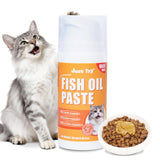 Just Try 3.38 Fl Oz Fish Oil Paste Salmon Oil & Cat Vitamins for Indoor Cats, Omega-3 Supports Skin & Coat Health, Chicken Flavor