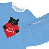 Women's Short Pajama Set cat valentine