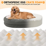 BUMUBI Medium Dog Bed with Bolster, Medium Dog Bed for Medium Dogs, Dog Bed Washable with High-Density Foam Base, Washable Zippered Cover, Non-Slip Bottom, M