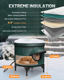 Heated Cat House for Outside,Metal Frame,Barrel Design,Extremely Weatherproof & Insulated in Winter,Elevated Outdoor Cat Shelter with Eaves & Escape Door for Feral Stray Barn Cat(Dark Grey,Large)