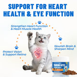 Just Try 6.35 oz Cat Taurine Bites - Taurine for Cats with L-Carnitine, Omega 3 and Vitamins - Supports Immune, Heart and Eyes Health Cat Supplements 300 Bites