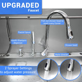 Professional Dog Grooming Tub, 50 in Stainless Steel Dog Wash Station With Foldable Ramp, Storage Drawer, Floor Grate & Faucet/Dog Bathtub for Large, Medium & Small Pets - Right Door (50 in )
