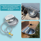 Automatic Animal Drinking Water Bowl, 304 Stainless Steel Waterer for Dog Horse Goat Pig Cow, Livestock Water Trough Dispenser with Pipe Hose, 2 Float Valves, Quick Connecter, Expansion Bolt
