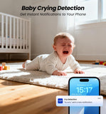 Veise 2K Indoor Security Camera 2.4GHz, 360° Pan/Tilt Pet Camera with Motion Tracking, Baby Monitor, 2-Way Audio, Night Vision, Cloud/SD Storage, Compatible with Voice Assistant, White