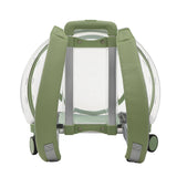 Cat Carrier with Wheels, Breathable Cat Rolling Carrier with Telescopic Handle, Bubble Cat Backpack Carrier, Clear Pet Travel Bag for Small Dogs Pets, up to 19lbs, 15.7" x 10.6" x 17.7" (Green)