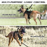 WINGOIN Black Tactical Dog Harness for Small Dogs, Heavy Duty No Pull Harness with Handle, Adjustable Reflective Military K9 Pet Vest for French Bulldog, Pug, Walking, Training, Hunting (S)
