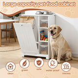 Hestiamo Tilt-Out Dog Food Storage Cabinet, Multi Size, White