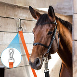MIYABALA Cross Ties for Horse,Heavy Duty Nylon Trailer Tie with Strong Panic Snap and Bull Snap,Adjustable Length from 45.2" to 78.7",Professional Horse Supplies（Orange）