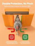 Solar-Powered Automatic Chicken Coop Door, Dual Motor Coop Door with Light Sensor, Timer & Manual Mode, Chicken Opener with Anti-Pinch System, Detachable Controller, Dual Power Options, Weatherproof