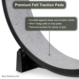One Fast Cat - Cat Exercise Wheel - Gen. 7 - Safe 48" Diameter - Made in The USA - Black Wheel with Gray Felt Traction Pads and Solid Black Inline Wheels