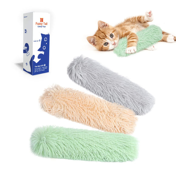 Potaroma Cat Toys Pillows, 3 Pack, Soft and Durable Crinkle Sound with Catnip Inside, Interactive Indoor Kitten Kicker, Promotes Kitty Exercise