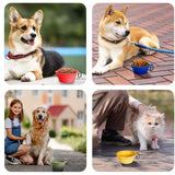 PetBonus 2-Pack Silicone Collapsible Dog Bowls, BPA Free Dishwasher Safe, Portable Foldable Expandable Travel Bowl, Food Water Feeding Cup Dish for Dogs Cats with 2 Carabiners (Army Green, Blue)