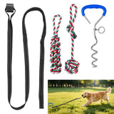 Bungee Tether Tug Outdoor Dog Toy with Stake,Tug of War Dog Toy for Aggressive Chewers to Keep Them Busy,Outdoor Interactive Dog Rope Toy for Medium/Small Dogs,Can Used On Lawns,Trees and Doors