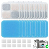 12+12 Pack Replacement Filters for Oneisall PW07SAU 10L/2.64Gal Stainless Steel Dog Water Fountain, Includes 12 Filters & 12 Sponges