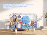Ecleng 10 in 1 Acrylic Hamster Cage with Complete Ocean Style Accessories,23.2" Double-Level Panoramic Habitat,Easy to Assemble & Clean,Complete Starter Kit for Syrian Hamsters & Mice