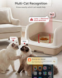SiiPet Litter Box Camera – AI Cat Health Monitoring, Records Cat's Toileting Behavior, Abnormal Alerts, Fits Automatic & Standard Litter Boxes, Multi-Cat Support, Cat Cam with Night Vision(Grey)