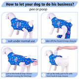 PetWarm After Surgery Onesie for Dogs, Recovery Suit for Dogs, Recovery Shirt for Dog Abdominal Wounds Bandages Cone E-Collar Alternative, Pet Surgical RecoverySuit, Underwater World Pattern, Blue, XS