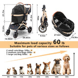 Pettingzoo Dog Stroller with Removable Carrier Foldable Pet Stroller,60 lbs