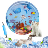 Thickened Water Mat for Cats,Big Pet Water Bed Washable Inflatable,Summer Pets Cooling Water Sensory Play Pad,Pet Playmat Cooling Mat with Inflator for Cats Dogs