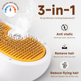 Pet Steam Brush for Dog & Cat – 3-in-1 Spray Hair Removal Comb for Shedding & Grooming, Softens Fur & Reduces Static – Water Brush for Long & Short Coats, Bath-Hating Pets, Includes Waterless Shampoo