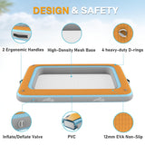 Dog Pool Float | 47×26" Mesh Base | Pets Boat Floats for Small Medium Large Dogs, Hold up to 330 lbs | PVC & 12 mm EVA Covered | Claw-Friendly & Durable | Inflatable Floating Bed for Pool, Lake, Boat