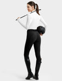 FitsT4 Sports Women's Full Seat Riding Tights Active Silicon Grip Horse Riding Tights Equestrian Breeches Black Size M