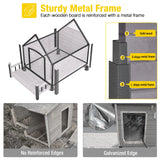 Aivituvin Heated Dog House Outdoor 45" Large Dog Kennel with Metal Frame Insulated Indoor Dog Cage for Small Medium Large Dogs with Heater and Insulated Liner Grey