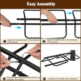 MIYABALA 2 Pack Saddle Rack with Pad Bar for Horse, Heavy Duty Wall Mounted Saddle Rack Stand Detachable for English Western Saddles Horses Blanket, Accessories Storage