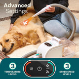 PetCove Dog Grooming Kit – Pet Clippers, Nail Grinder & Blow Dryer with Quiet 3-Speed Suction, 3 Heat Settings, 2.6L Dog Hair Vacuum Dust Bin, HEPA System, Self-Cleaning Brushes