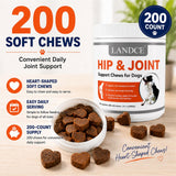 LANDCE Hip and Joint Supplement for Dogs, Glucosamine & MSM, 200 Soft Chews