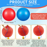 Suilung 2 Set Giant 40" Herding Ball with Cover Anti Burst, Waterproof Durable Large Horse Toy, Please Watch VCR for Inflating Horse Toys for Equine Pasture Stall Outdoor, Pump Included (Blue, Red)