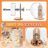 Sonwyoung 18 Pcs Hamster Cage Accessories, Silent Hamster Wheel, 15 Chew Toys Set, Maze Wood House and Water Bottle Set for Rat Mice Small Animals Habitat (Fun Interactive Style)