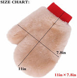 Gracefur Ultra-Soft Sheepskin Grooming Mitts for Horses – 2-in-1 Lambswool Applicator Wipe Mitt for Tack, Saddle & Boot Cleaning, Leather Care – Perfect Washing Gloves for Sensitive Horses(Pink)