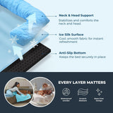 Pelsbarn Cooling Dog Bed - Ice Silk Summer Comfort, Self Cooling, Non-Slip Dog Cover, Durable & Washable, Bed for Extra Large Dogs 36"" x 38"", Support Shelter Dogs with Every Purchase (Blue)
