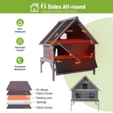 GUTINNEEN 2-Story Heated Cat House for Outside Large Outdoor Insulated Cat House Weatherproof Cat Shelter with Insulated Liner, Heating Pad, Chewproof Cable, Escape Doors for 2-5 Feral Cats
