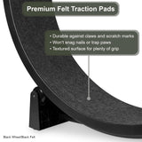 One Fast Cat - Cat Exercise Wheel - Gen. 7 - Safe 48" Diameter - Made in The USA - Black Wheel with Black Felt Traction Pads and Solid Inline Wheels