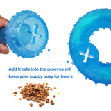 SPOFLY Puppy Chew Toys for Teething Puppies, Cooling Dog Toys Natural Teething Rubber, 2 Pack Freezable Teething Toys, Cleaning Teeth and Protects Oral Health Both Small Dogs & Medium Dog Suitable