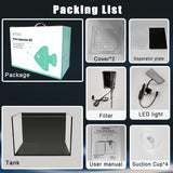 iPriro 3 Gallon 12.6” L Fish Nano Glass Aquarium, with Separator Plate for Betta, Multi-Functional Square Fish Tank with Filter, LED Light, Black 4mm Glass