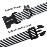 ARING PET Stripe Dog Collar, Cute Spring Summer Black White Stripe Pet Collars with Bow Charm for Puppy Small Medium Large Boy Girl Dogs, for Daily Outdoor Walking Beach Stroll-XS