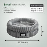 BALANCE Cat Bed Kitten Bed, Washable Round Cat Beds for Indoor Cats, Super Soft Plush Faux Fur Pet Bed for Puppy and Kitten with Anti-Slip Bottom