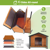 GUTINNEEN Extra Large Heated Dog House for Outside XXL Insulated Dog House Outdoor Dog Kennel with Safe Heated Pad, Chew-Proof Metal Frame, Thermal Liner for Large Dog Breeds, 44.5" L x 45" W x 35" H