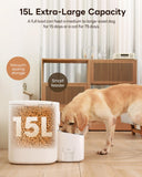 Dokoo Automatic Dog Feeder for Large Breeds, 15L/63 Cups Vacuum-Sealed