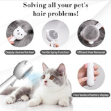 3-in-1 Pet Spray Hair Comb, Self-Cleaning Pet Grooming Brush, Anti-Static Cat Steamy Brush for Effective Hair Removal, Steamy Cat Brush Dogs Hair Grooming Brush Misting, LED, Bear Shape