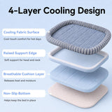 Urnat Cooling Bed Mat for Cat & Small Dog up to 15lbs, Summer Chill Non-Slip Washable Pet Pad Breathable Sleeping Cushion for Indoor Kittens Puppies (Grey,M)