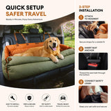 FUNNY FUZZY Leather Dog Car Seat for Large Size Dogs, Pet Booster Car Seats