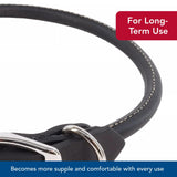 Coastal Pet - Circle T Oak Tanned Leather Round Dog Collar - Comfortable for Dogs with Long Hair or Sensitive Skin - Pet Collar Made from Full-Grain Leather - Black, 1" x 18"