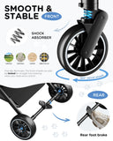 GTPLAYER Pet Stroller for Small Dogs & Cats, 3-in-1 Foldable Pet Stroller with Detachable Carrier, 360° Swivel Front Wheels & Rear Brakes, Up to 45 lbs, Light Blue