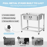 Elevated Dog Water Bowl, Stainless Steel Dog Bowl for Medium Large Dogs, Easy to Clean and Assemble for Outdoor Use 0.85 Gallons Bowl with Full Metal Stand Raised 10.23"
