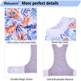 PetWarm Dog Spay Recovery Suit, Onesies for Dogs, Surgery Suit for Dogs Female After Spayed, Dog Cone Alternative After Surgery, Flower Pattern, Orange, XS